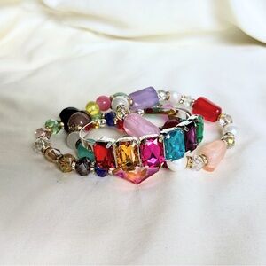 Rainbow Multicoloured beaded bracelets #boho #festival #rave